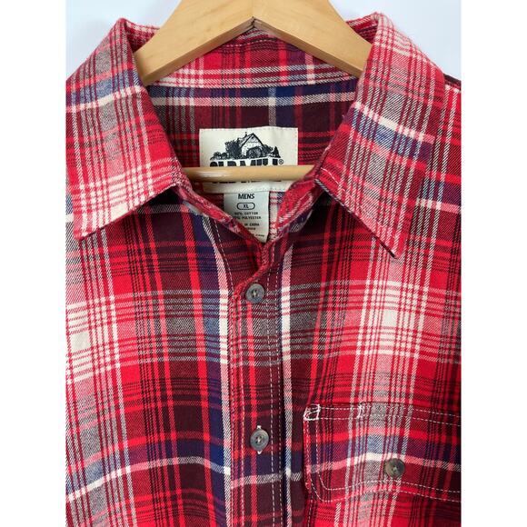 Old Mill Red Plaid Flannel Long Sleeve Shirt XL - Picture 3 of 9